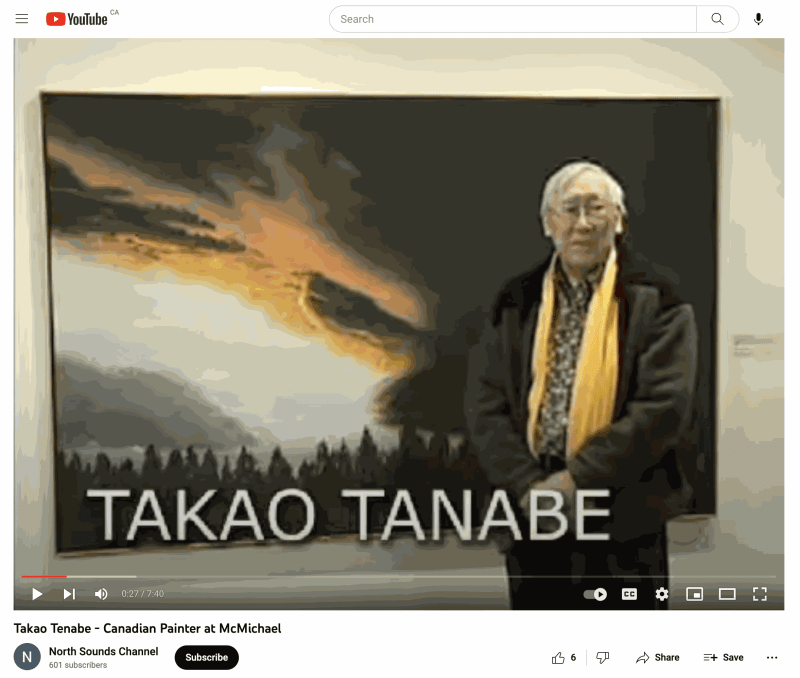 Takao Tanabe - Canadian Painter at McMichael Please cut & paste: https://www.youtube.com/watch?v=eR1f7KXPFvI
