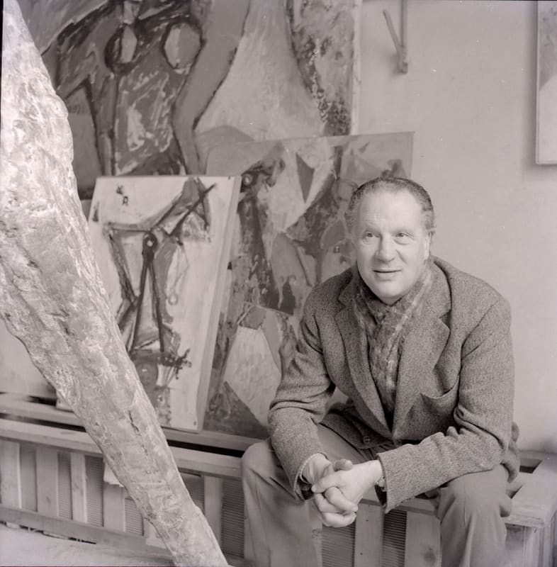 Marino Marini in his studio - 1963. Photographed by Paolo Monti