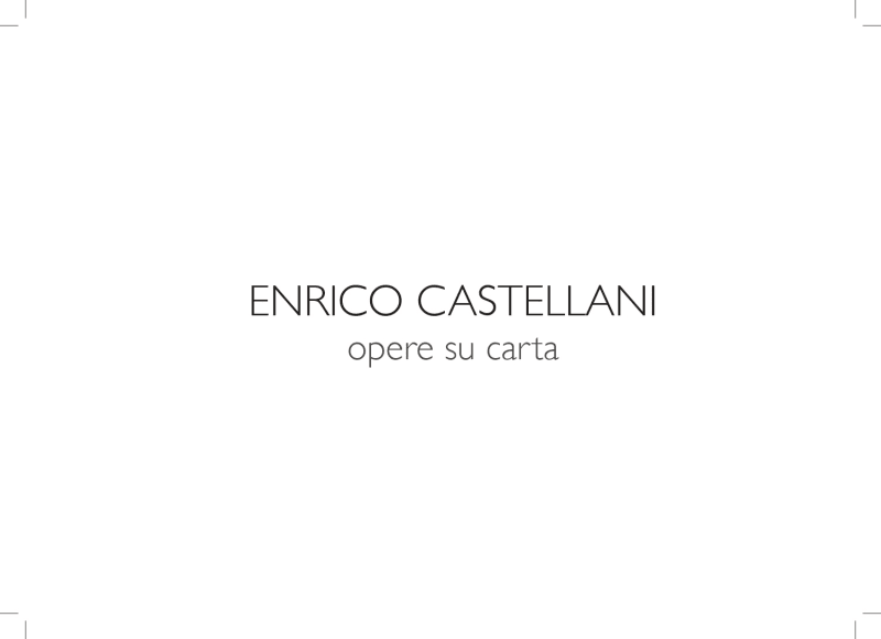 Enrico Castellani, Works on paper