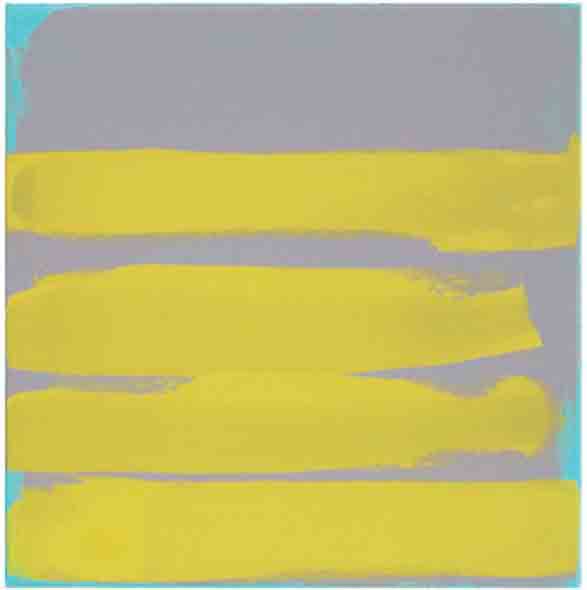Bridget O'Rourke Yellow on green Oil on canvas 30 x 30 cm
