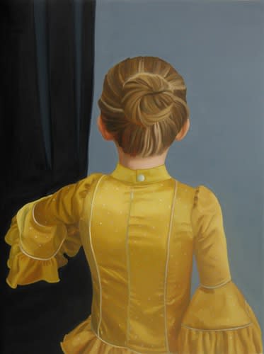 'Performance', oil on linen, 28 x 16cm (Private Collection)