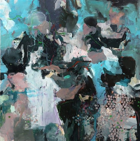 'Threshold of one', oil on canvas, 122 x 122 cm