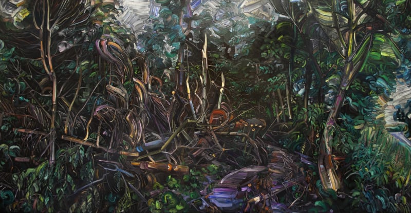 Vera Klute, 'Breakage', oil on board, 130 x 250 cm
