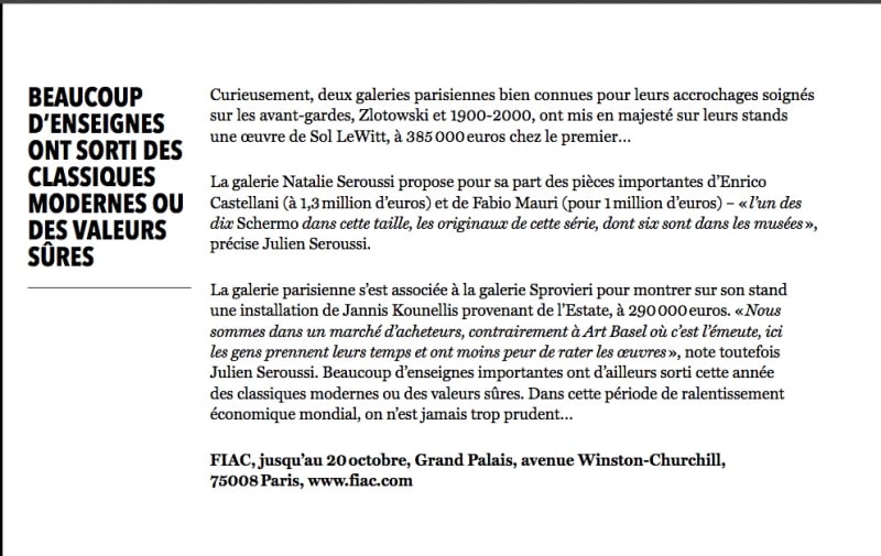 Bon démarrage pour la FIAC au Grand Palais
