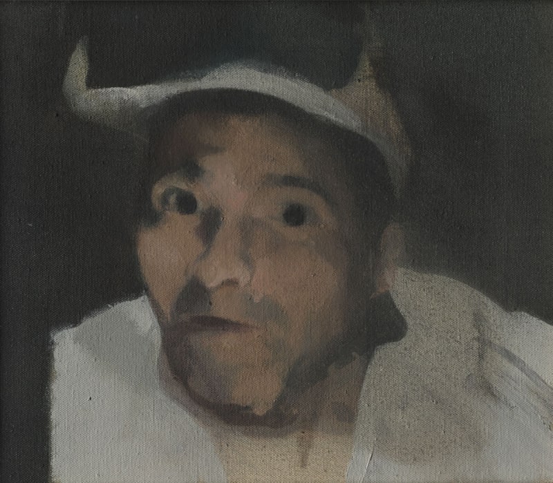 Michael Andrews 1923-1995 Cabin Sketch: I, 1975, acrylic on canvas, 25 x 30 cm, Private Collection