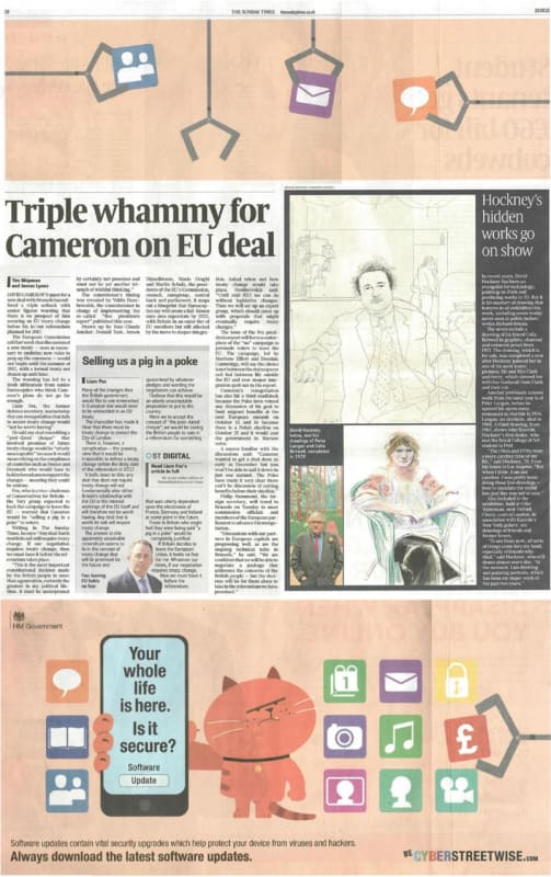 David Hockney, Early Drawings: Sunday Times, News