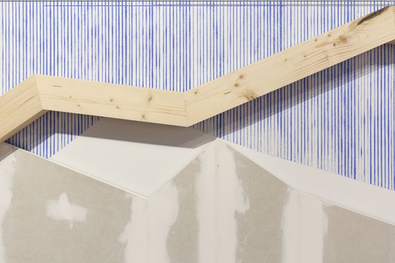 Olivier Petiteau / Particules fines, Tour de France et fuite des Cerveaux, 225 x 650 cm Artothèque de Vitré Communauté / 28 septembre - 08 décembre 2024 (vue de détails)
