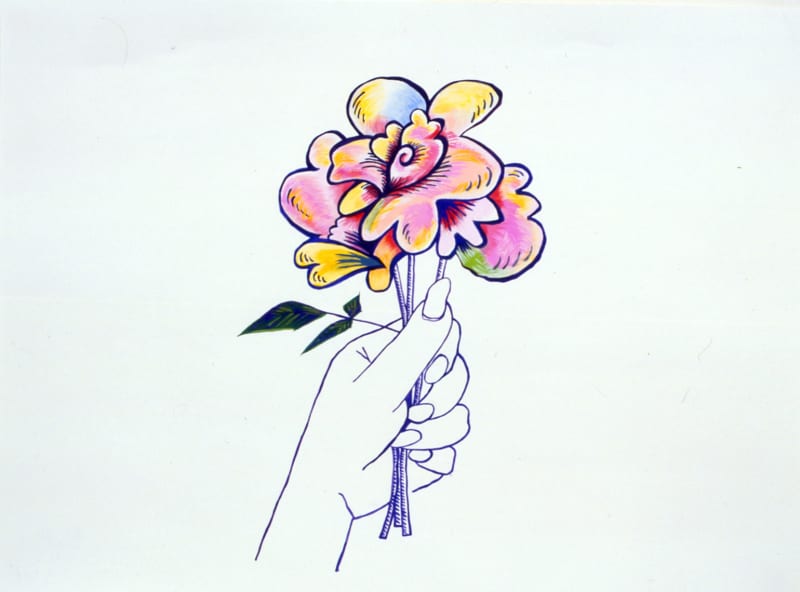 "LA DOLCE VITA - flower", 2003, watercolour on paper, 39 x 54 cm