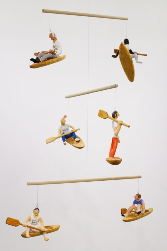 Akira the Hustler Individualist (Let us go) 2020 Wood, stone modeling clay, acrylic gouache Dimension variable