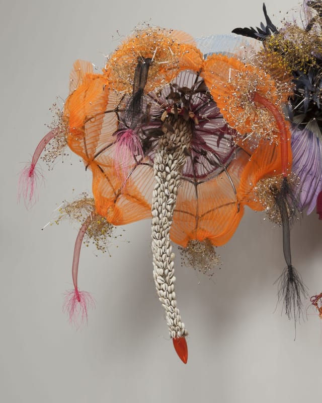 Rina Banerjee Mangroves of Alien and Native froze and foamed, rose and rose, opened and closed and one in all grew calm who knew 2014 mixed media, 133.5 x 69.5 x 80.3 cm