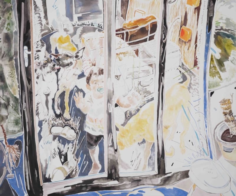 Chris Huen, Balltsz, MuiMui, Joel and Doodood, 2020, Oil on canvas, 200 x 240 cm
