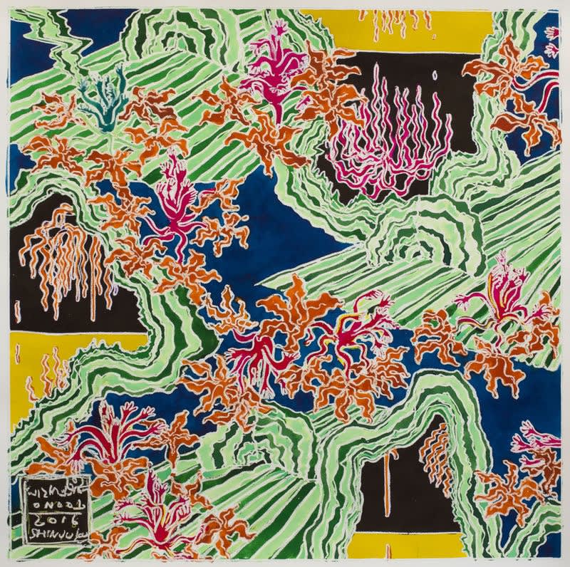 Masanori Handa toononefurino 2016 Watercolour and oil pastel on paper 75 x 75 cm