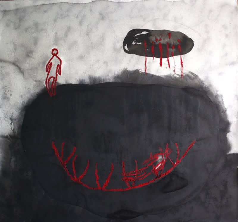 Zai Kuning　A distance between all reality　2015　Pencil, ink and cinnabar on paper　114.5 x 124 cm