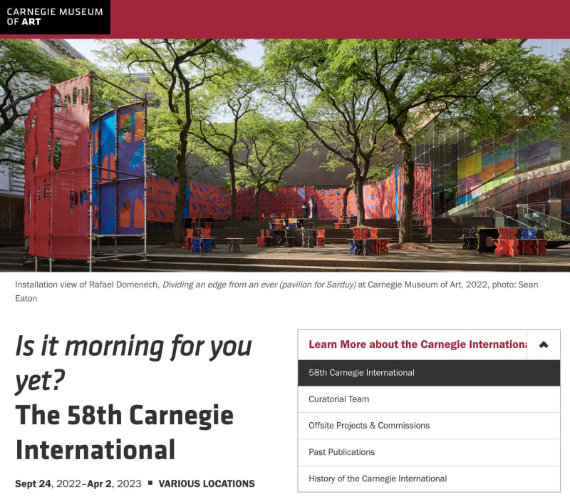 58th Carnegie International, Curated by Sohrab Mohebbi, Pittsburgh