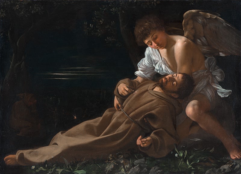 Michelangelo Merisi da Caravaggio, 1571 - 1610 Saint Francis of Assisi in Ecstasy, about 1595-96 Oil on canvas, 94 x 130 cm Wadsworth Atheneum Museum of Art, Hartford, CT. The Ella Gallup Sumner and Mary Catlin Sumner Collection Fund © Wadsworth Atheneum Museum of Art / photo: Allen Phillips