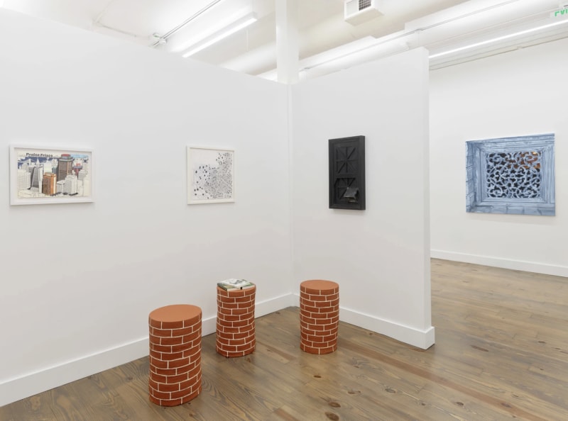 Installation view of ‘So the city can exist’ at Rebecca Camacho