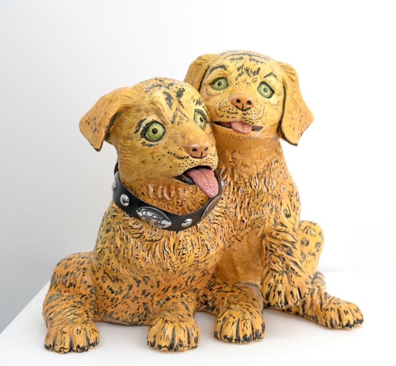 John de Fazio, CLONED DOG (Sigfreid and Roy), 2008. Glazed ceramic. 18 x 20 x 14 inches (45.7 x 50.8...