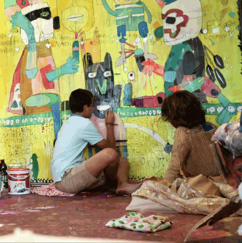 Ignacio Dopazo & Onky painting of an interpretation of Batman and his friends.