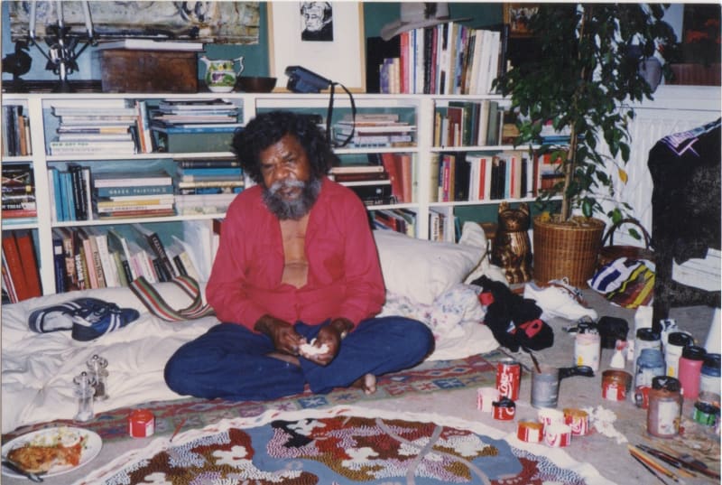 Clifford Possum painting at the Rebecca Hossack Art Gallery in London