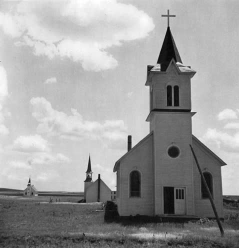 Three Churches of the High Plains, Near Winner, South Dakota, 1938