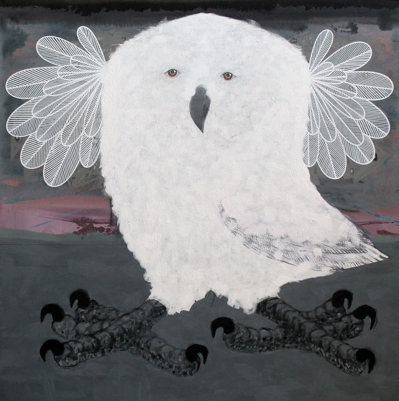 Northern Scottish owl chook for MacDiarmid, stravaiging before the storm