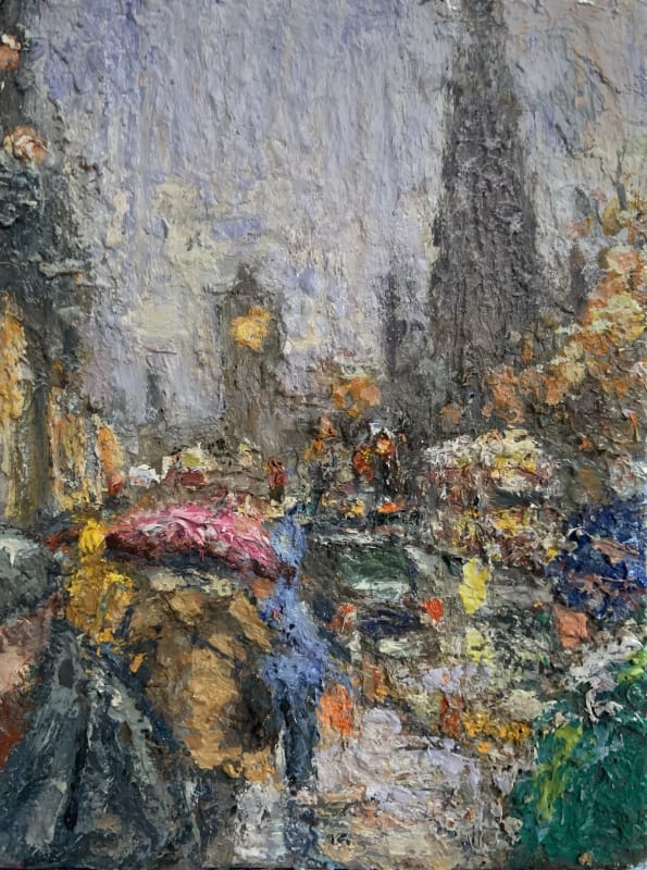 Henry Kondracki RSA, Princes Street Shopping (detail), oil on canvas