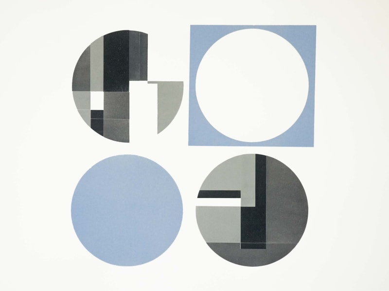 Jo Ganter RSA, Grey in Blue, relief print on Somerset Satin paper, edition of 5