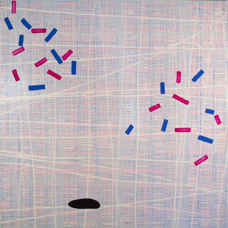 Nate Cassie, Orchard, 2014, Enamel and vinyl paint on panel, 60 x 60 in, 152.4 x 152.4 cm