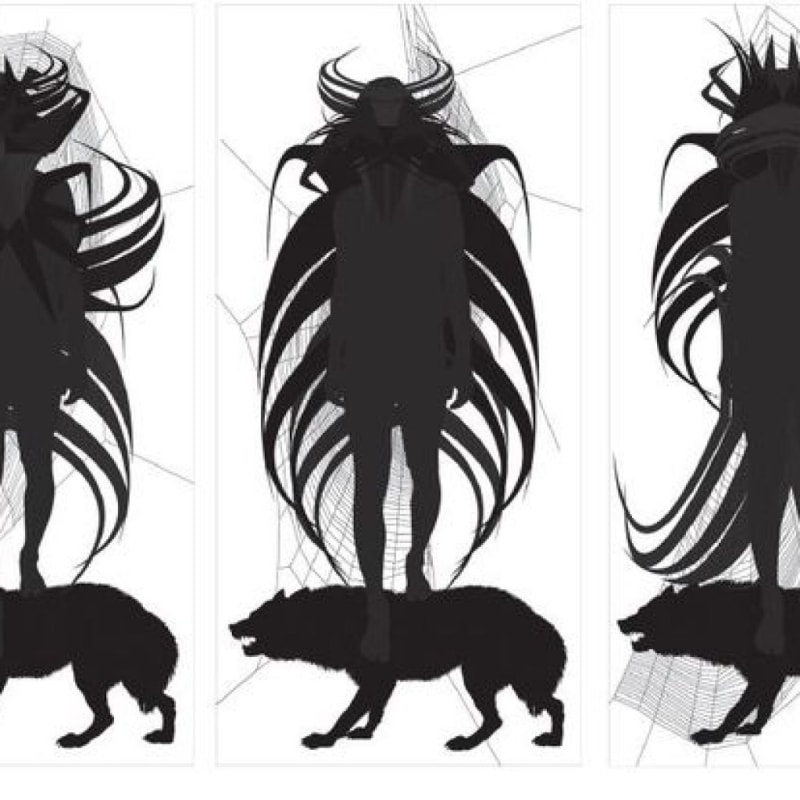 Artwork: Carlos Amorales, From Spider Galaxy (Guardians) Taller Pablo Torrealba, 2008, serigraph, triptych, 98.42 x 47.24 x 0
