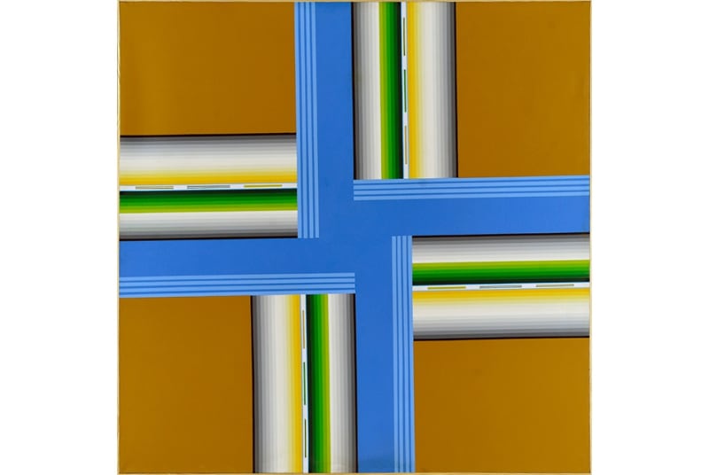 César A. Martínez, Papalote, 1980, Signed, titled and dated on the reverse, Dated 21 VI 80, Acrylic on canvas, 50 x 50 in, 127 x 127 cm.