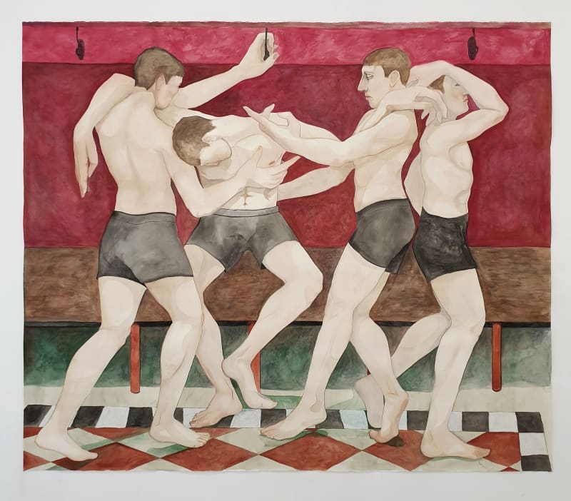 The Bullies, 2019, watercolour on paper, 152 x 170 cm