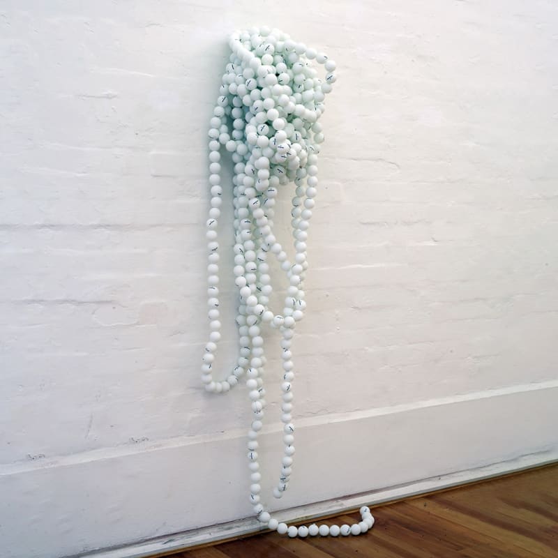 Anna Finlayson, 665 balls, 2008, 665 ping pong balls and wire, dimensions variable