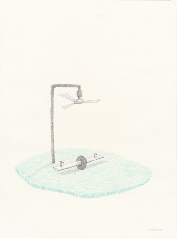 Untitled #7 (Escale), 2019, Graphite and colored lead on paper, 25h x 18,3w cm