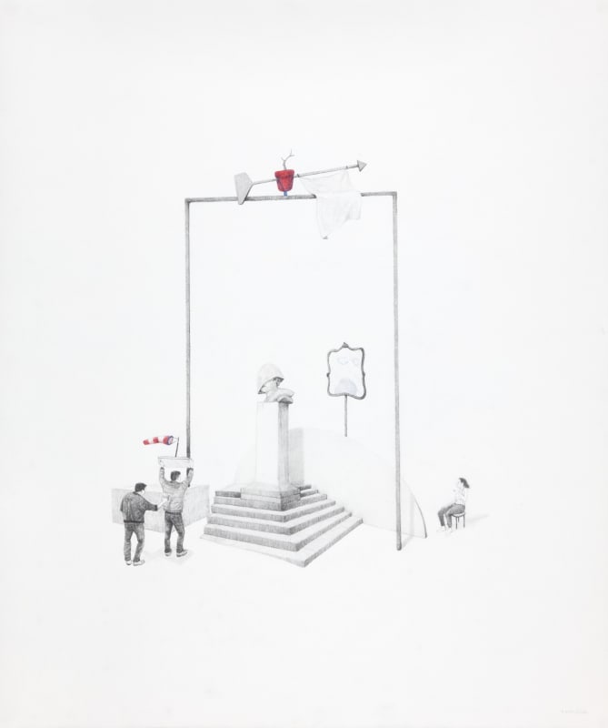 Massinissa Selmani Shaped by wind, 2024 Graphite and colored pencil on paper 60h x 50w cm