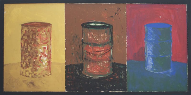 CHANDRAGUPTHA THENUWARA 1997 Barrelism Triptych, Oil on Canvas, 61cmx125cm