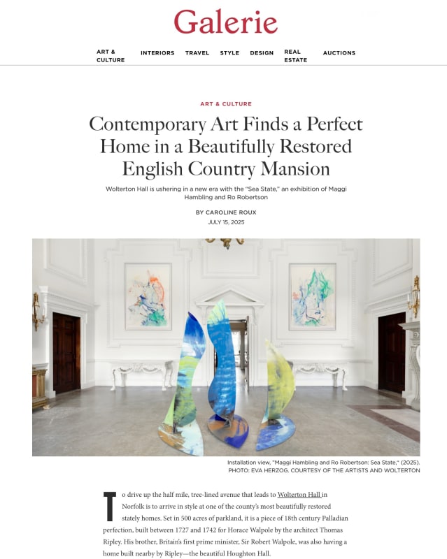 Galerie, 'Sea State' at Wolterton Hall