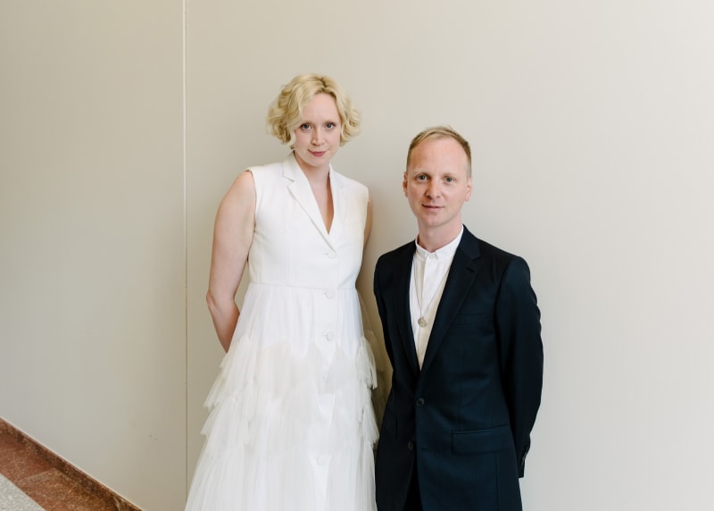 Gwendoline Christie and Simon Oldfield at the Royal Academy of Arts