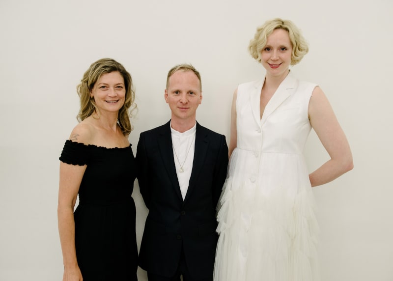Gwendoline Christie and Simon Oldfield with Sophie Ward, winner of of the Pin Drop Short Story Award 2018 and longlisted author for the Booker Prize 2020