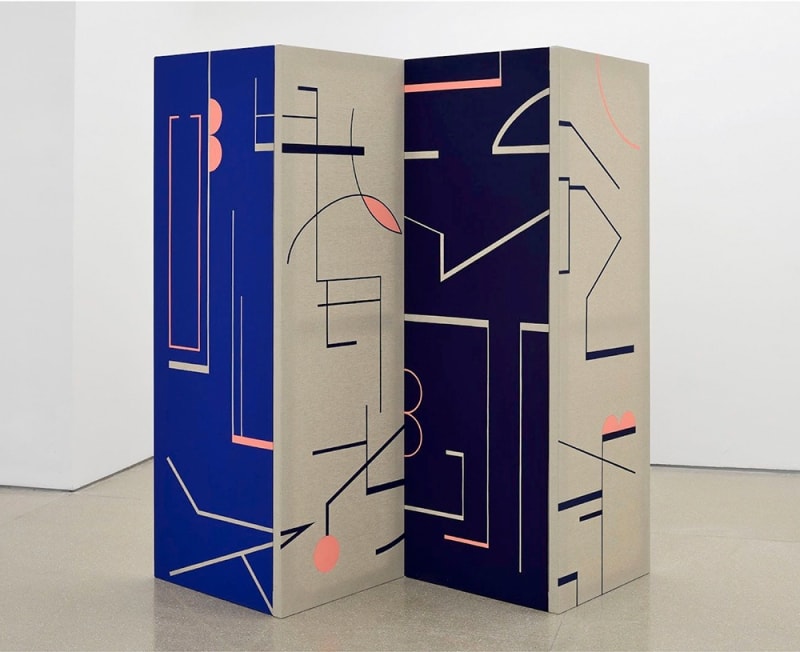 The Piranesi Effect (Screen), 2017 Tempera on linen, 4 panels of 180 x 60 cm