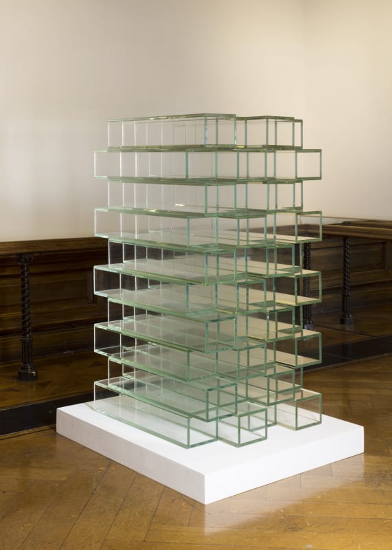 Untitled (10 x4 mitre), 2009, low iron glass, 119.8 x 57.7 x 72cm (photo: Aisling McCoy