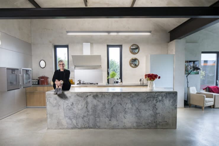 Clea Van Der Grijn, artist, in her favourite room in Rosses Point, Sligo. Kitchen. Photo: Tony Gavin 12/10/2021