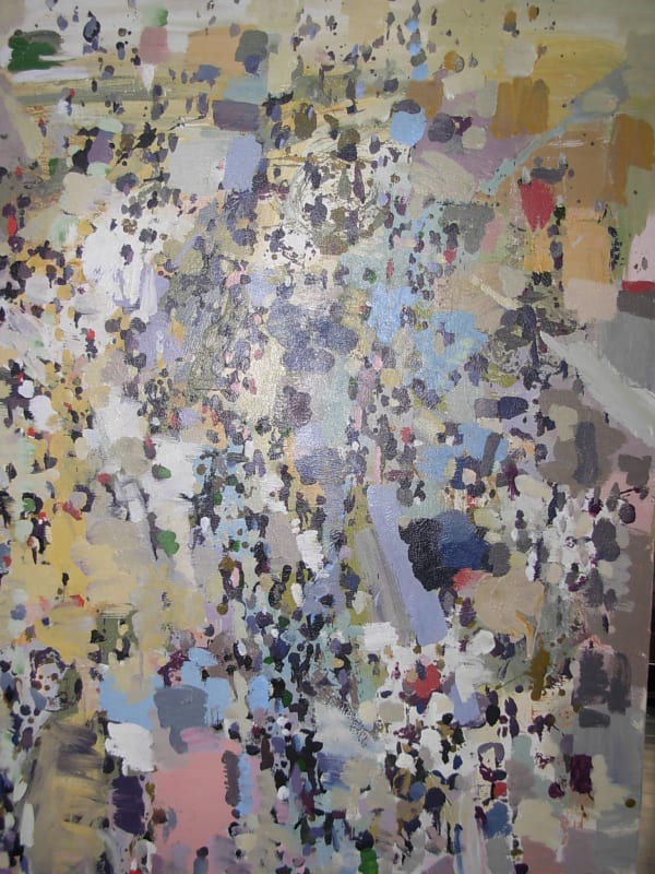 Mohamed Abla, crowd Series, Mixed media on canvas, 140x160