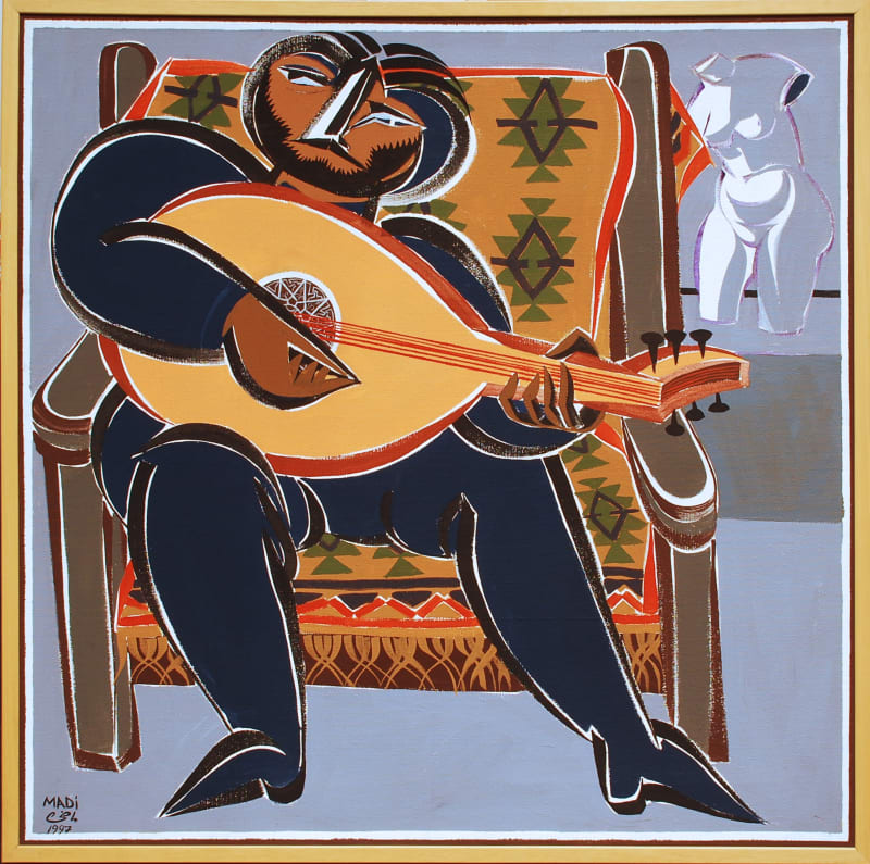 Hussein Madi, Untitled, 100x100, 1997, acrylic on canvas