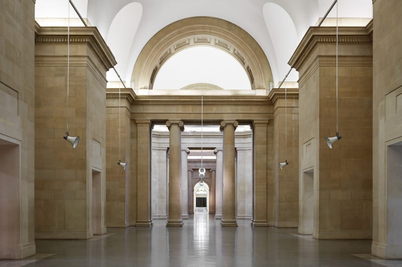 Tate Britain installation image with Susan Philipsz speakers