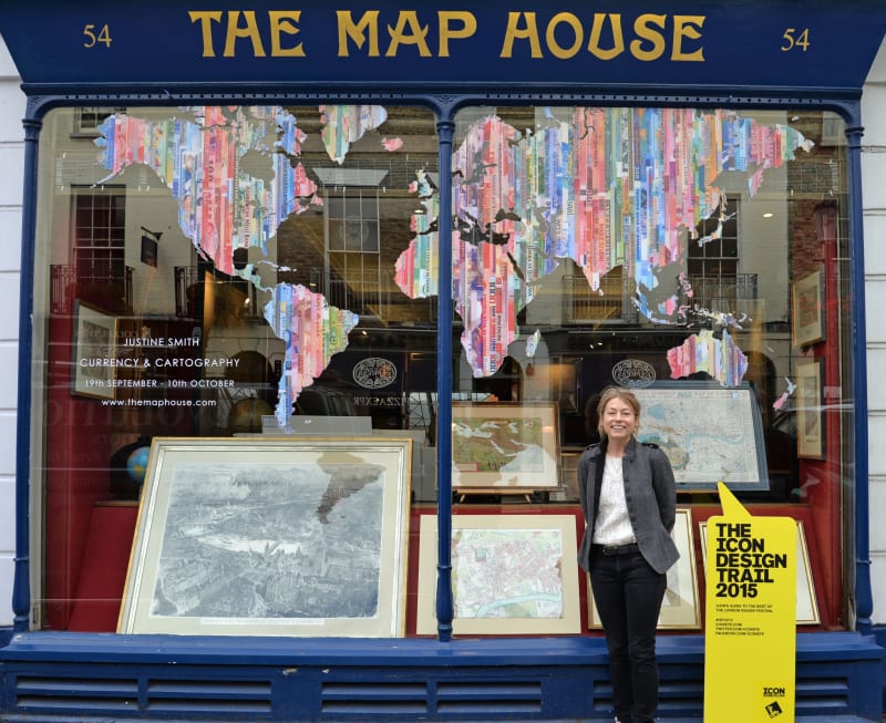 Currency & Cartography, Justine Smith at The Map House for London Design Festival