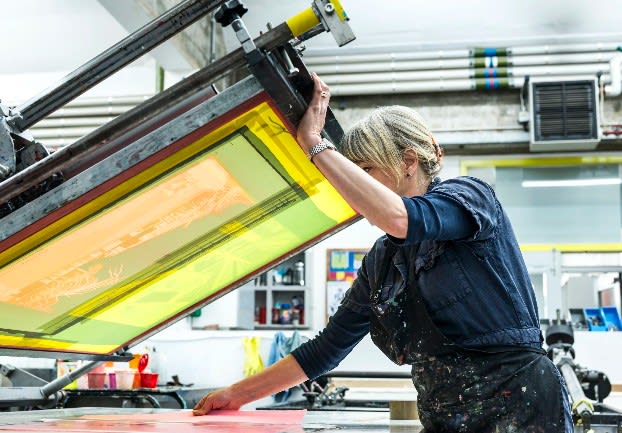 Anna Marrow in her print studio