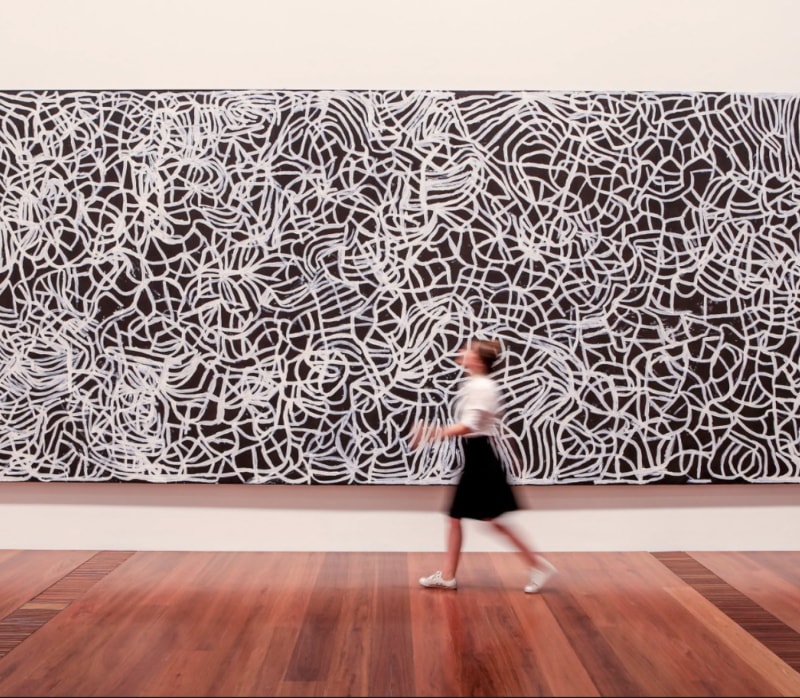 Anwerlarr Anganenty (Big yam Dreaming) by Emily Kam Kngwarray is among the highlights of the landmark exhibition The Stars We Do Not See, which opens at the National Museum of Art in Washington DC next year. Photograph: Wayne Taylor/National Gallery of Victoria