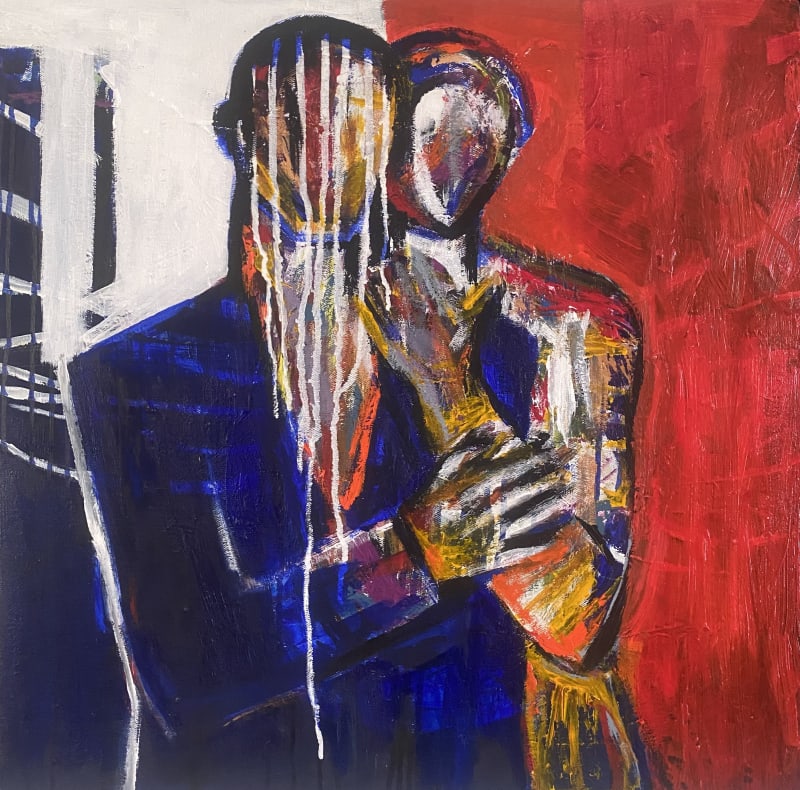 Love In Whispers 24 x 24 in, oil & acrylic on canvas