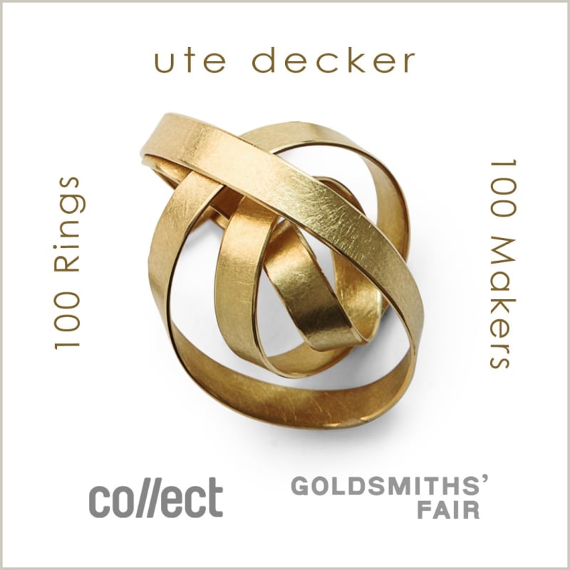 Ute Decker presents Rose, a hand sculpted statement ring in Fairtrade Gold. Goldsmiths’ Fair 100 Rings, 100 makers contemporary rings exhibition at Collect Art Fair.