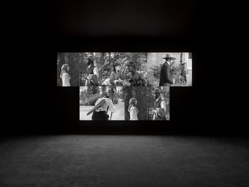 Installation view, Stan Douglas: Birth of a Nation and The Enemy of All Mankind, Victoria Miro, Gallery I, 16 Wharf Road, London N1 7RW, 26 September–1 November 2025 © Stan Douglas. Courtesy the artist, Victoria Miro, and David Zwirner